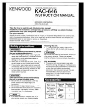 Kenwood KAC-646 Amplifier Owners Instruction Manual