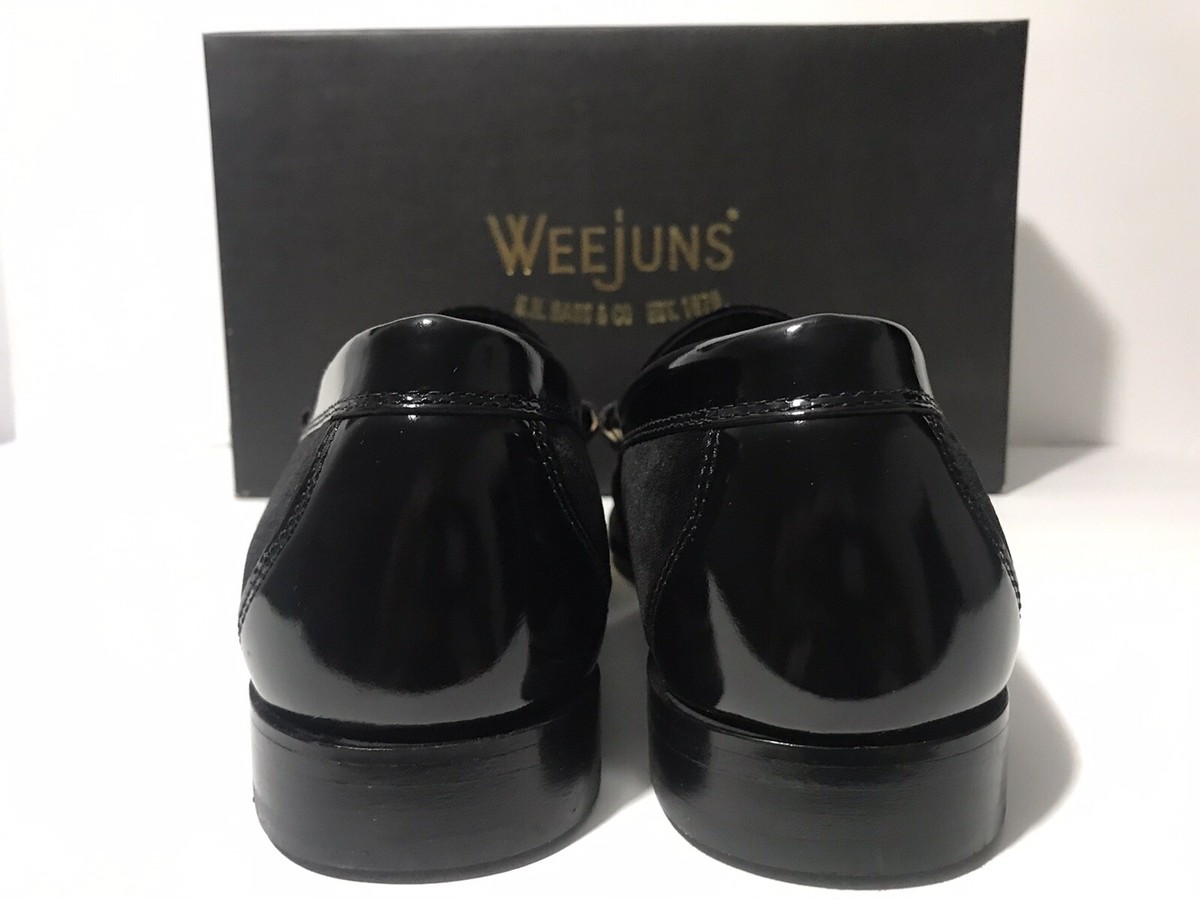 Bass Weejuns Velvet Patent Leather Penny Loafers Black Men’s 9 D Classic Mens Black Polished Larson Penny Loafers GH Bass Weejuns main image 3
