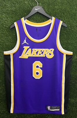 Authentic Nike Air Jordan LA Lakers Lebron James Jersey Swingman