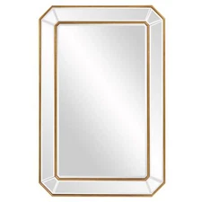 Recatngle Gold Leaf Mirror With Angled Corners Frame