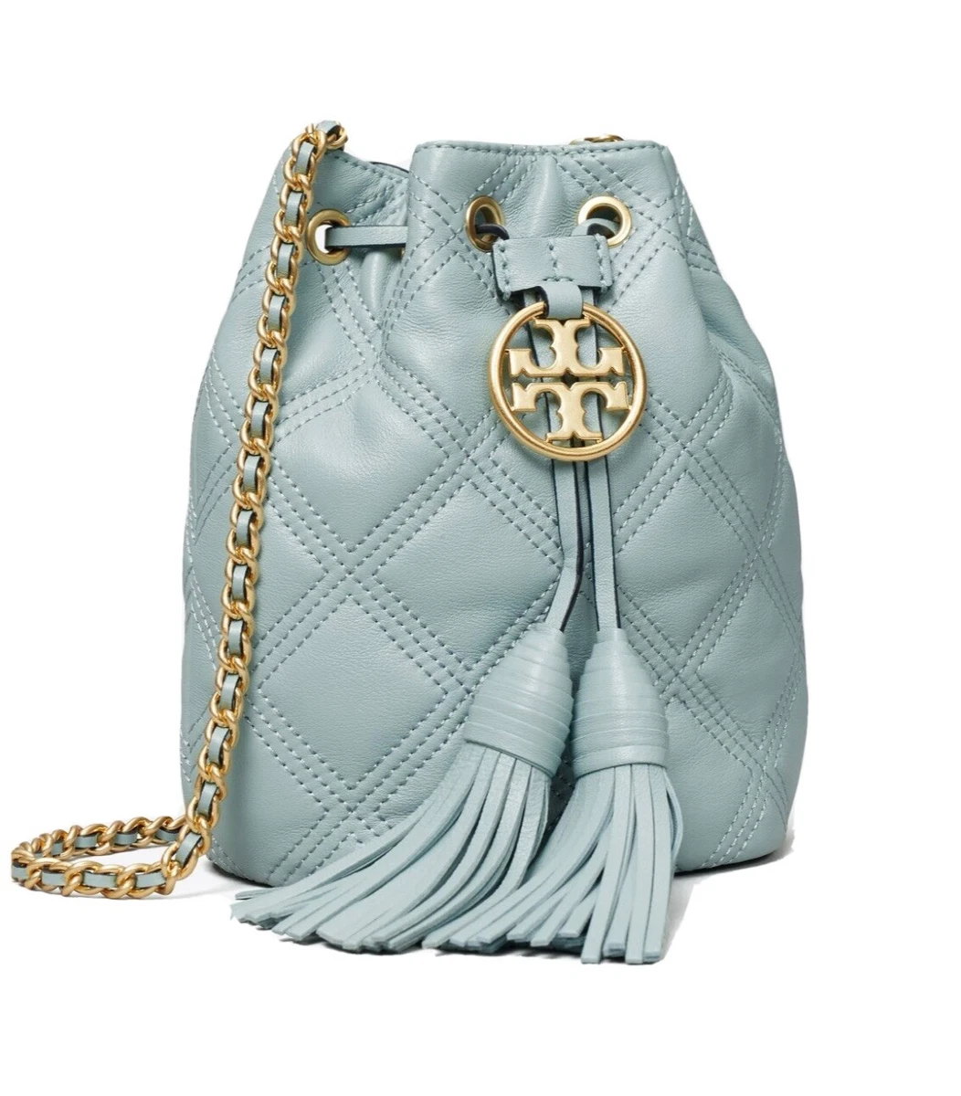 NWT Tory Burch Blue Fleming Soft Mini Bucket Bag