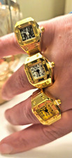 Fashion Mini Quartz Gold Finger Ring Watch For Men Women Jewelry Gift