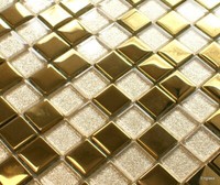 Goldmosaik Glasmosaik, Mosaik Fliesen, Kristall Fliesen Hochglanz, Glass Mosaik