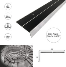 Aluminium Anti Slip Stair Nosing  Step Nosing For Carpets Carpet Tiles 85 x 32mm