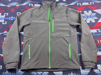 Mens PATAGONIA Full Zip Polartec Windbloc Jacket Side pockets gray green Sz M/L