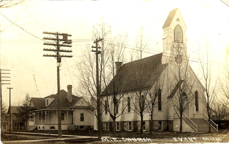 Evart MI The M. E. Church RPPC