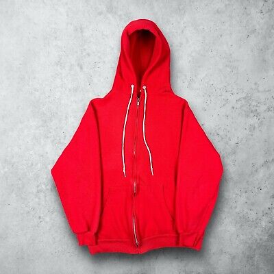 Vintage 60s 70s Red Full Zip Hoodie Split Pocket Size Medium Vintage 60s 70s Red Full Zip Hoodie Split Pocket Size Medium