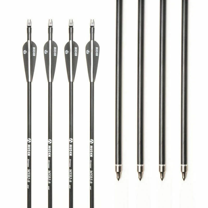 12PCS 30" 7.8mm Archery Carbon Arrows SP500 For Compound/Recurve Bow Hunting - Image 2 of 4