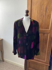 Vintage Mady Gerrard Velvet Jacket Stunning Vibrant Colours Size M Lined