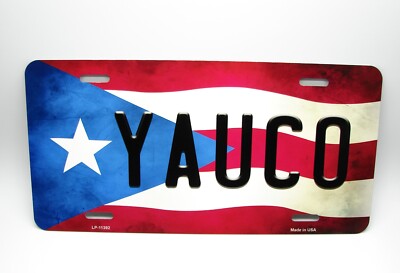 Puerto Rico Isla Del Encanto Flag License Plate - 6x12 Aluminum Tag