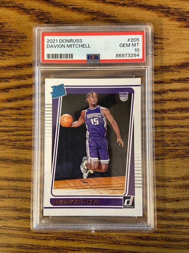 PSA 10 2021 Donruss Davion Mitchell #205 Rated Rookie Card