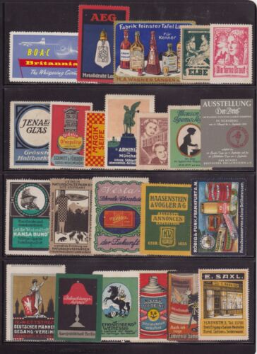 Assortment of 23 Advertising Poster Stamps, Mostly German - Bild 1 von 5