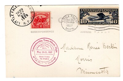 1927 Lindbergh L-144 Goodwill Tour Little Falls on Real Photo PPC 1927 and 1929