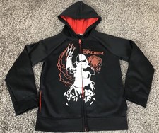 Star Wars First Order Hoodie Boys 7X Full Zip Front Black Stormtrooper Graphic