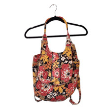 Vintage Vera Bradley Bittersweet Orange Floral Print Backpack