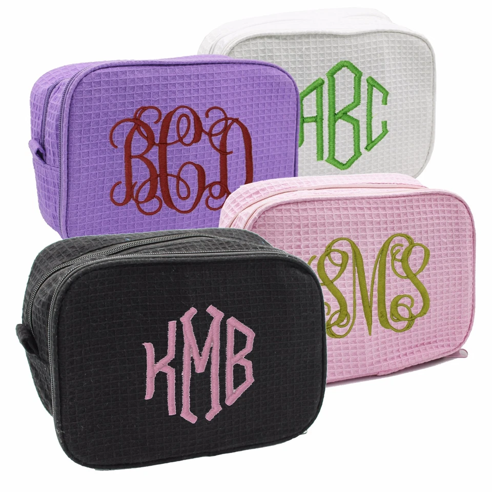 Monogrammed Travel Make Up Bag - Personalized Bridesmaid Cosmetic Case Makeup - Image 2 of 3