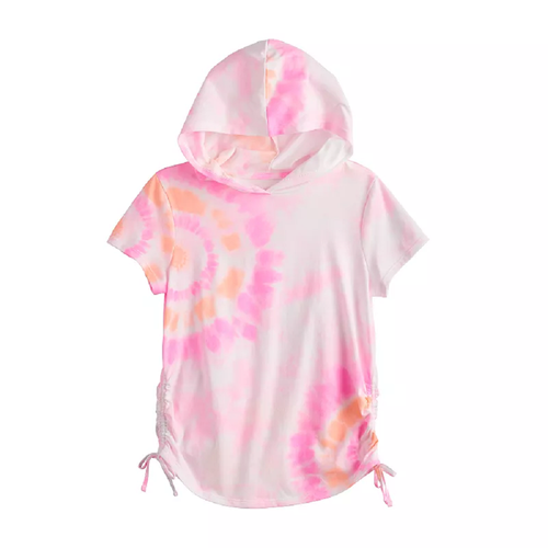 Girls SO® Size XXS 4-5 Pink Hoodie Tie Dye Tee Retail $24.00
