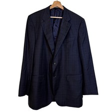 Daniel Cremieux By Loro Piana Wool Blazer Size 44 Navy Blue Formal Professional