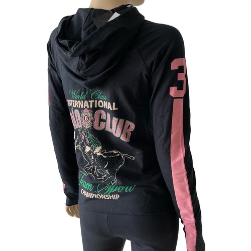 Y2K Bejeweled by Susan Fixel Polo Club Hoodie NWT Swarovski Bling Glam 2000s M - Picture 3 of 6