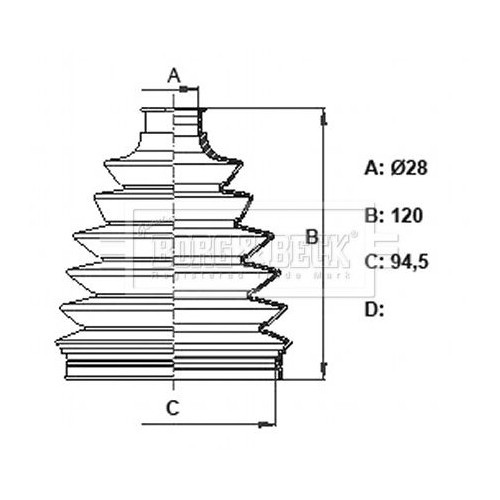 BORG & BECK Bellow Kit, drive shaft BCB6408