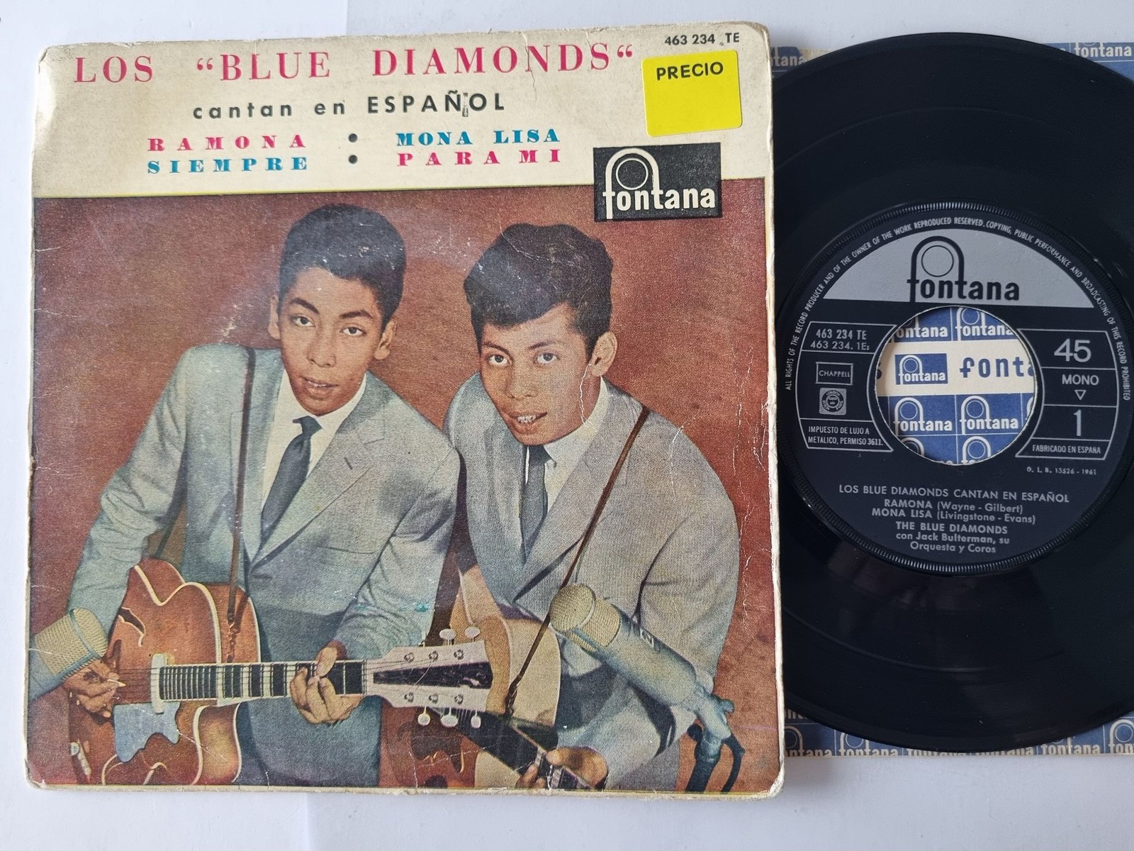 The Blue Diamonds - Ramona 7'' Vinyl EP Spain SUNG IN SPANISH