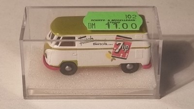 Brekina VW Bulli VW Bus T1 ''Frisch durch 7 UP 7UP'' 1:87 unbespielt OVP S039-28