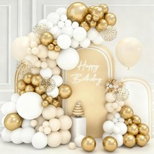 Ballon Girlande Weiß Gold 102 Stück Party Deko