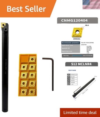 GBJ Lengthened 3/4in Shank Indexable Metal Lathe Turning Tool Holder with...