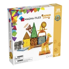 Safari Animals 25-Piece Magnetic Construction Set, The ORIGINAL Magnetic Buil...