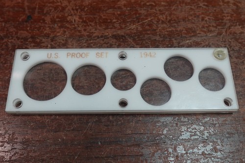 Capital Holder For 1942 US Proof Set New 2x6 White Display Cent to Half Dollar