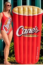Raising Cane’s Pool Float Raft Inflatable Lounger Summer Sips Lemonade Tea NEW