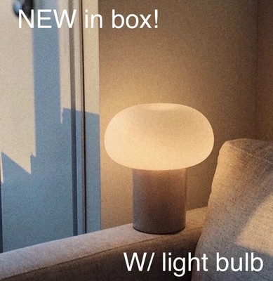 IKEA DEJSA Table Lamp Beige/Opal Glass Mushroom 11