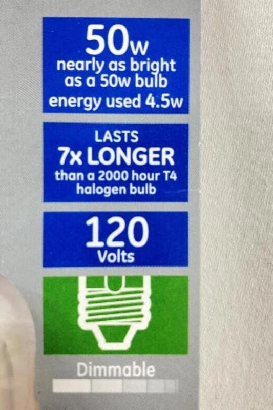 GE Specialty LED 50W EQ T4 Soft White Dimmable E11 Light Bulb - Great Condition - Image 4 of 4
