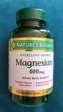 Nature's Bounty Magnesium 400mg 75 Gels -EXP: 12/27