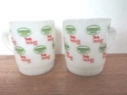 2 Vintage Fire-King Hudy Delight RARE BEER Milk Glass Advertising Coffee Mug
