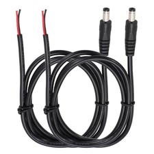 2pcs DC Power Pigtails Cable, Male 5.5mm x 2.5mm 100cm