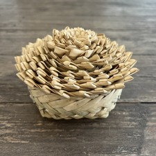 10 Vintage Nesting Baskets Set Boho Seagrass Straw Reed Woven Handmade Rosette