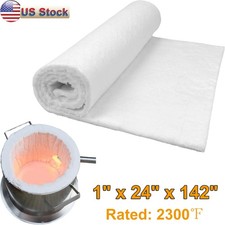 Ceramic Fiber Blanket - 2300F 1" Thick High Temp Thermal Insulation 142"x24"