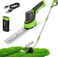 7.2V Cordless Grass & Hedge Trimmer with 44.5&rdquo; Extension Pole and 2Ah Battery