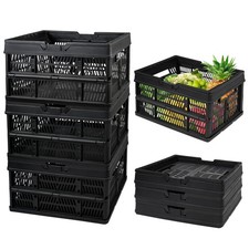 EasyFold Collapsible Crate Collapsible Shopping Basket Milk Crate 3 Pack 27L 7