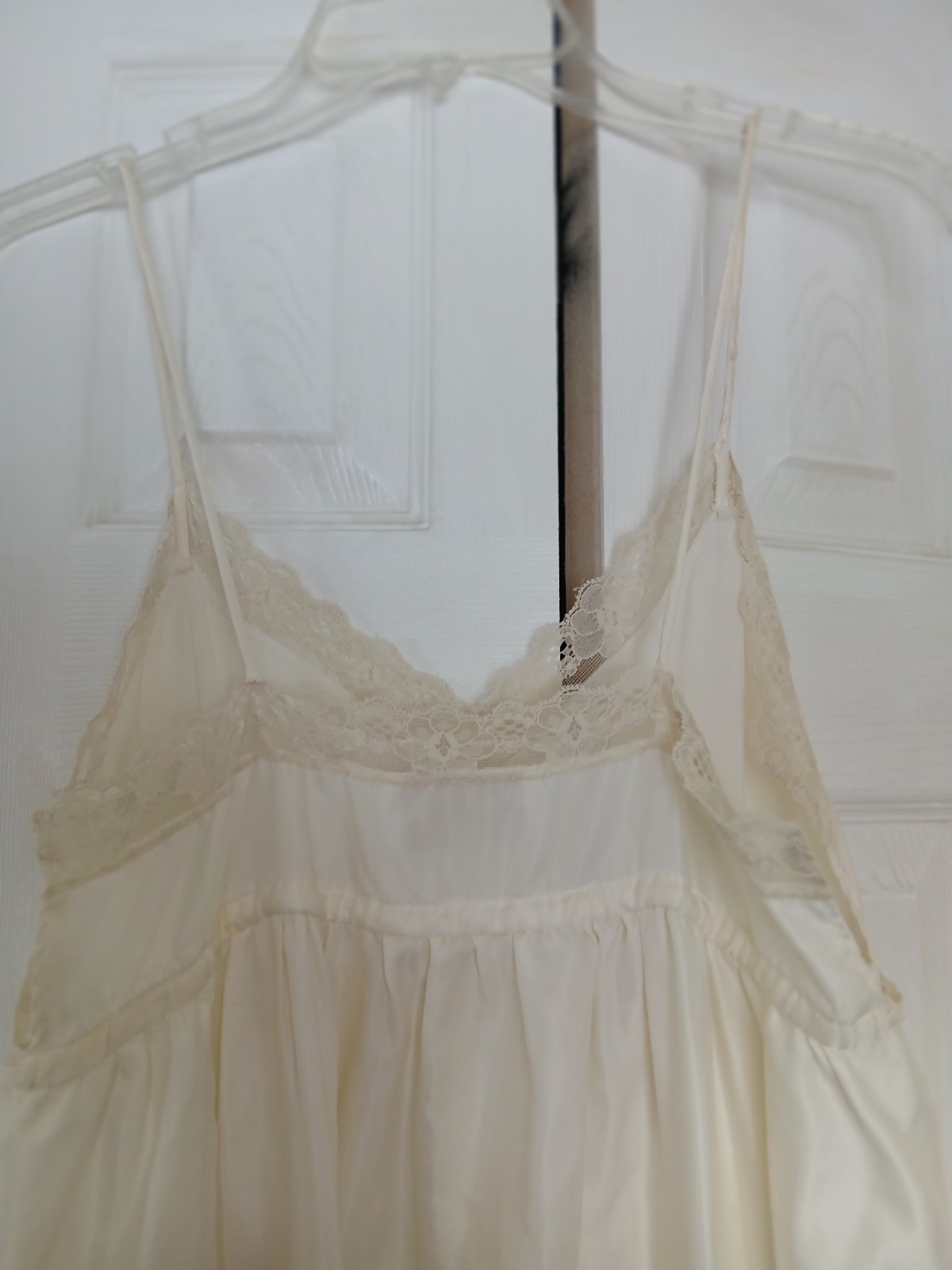 Vtg Givenchy Intimates Paris Bedroom  Long Nightgown Cream Lace Bridal Wedding M thumbnail 4