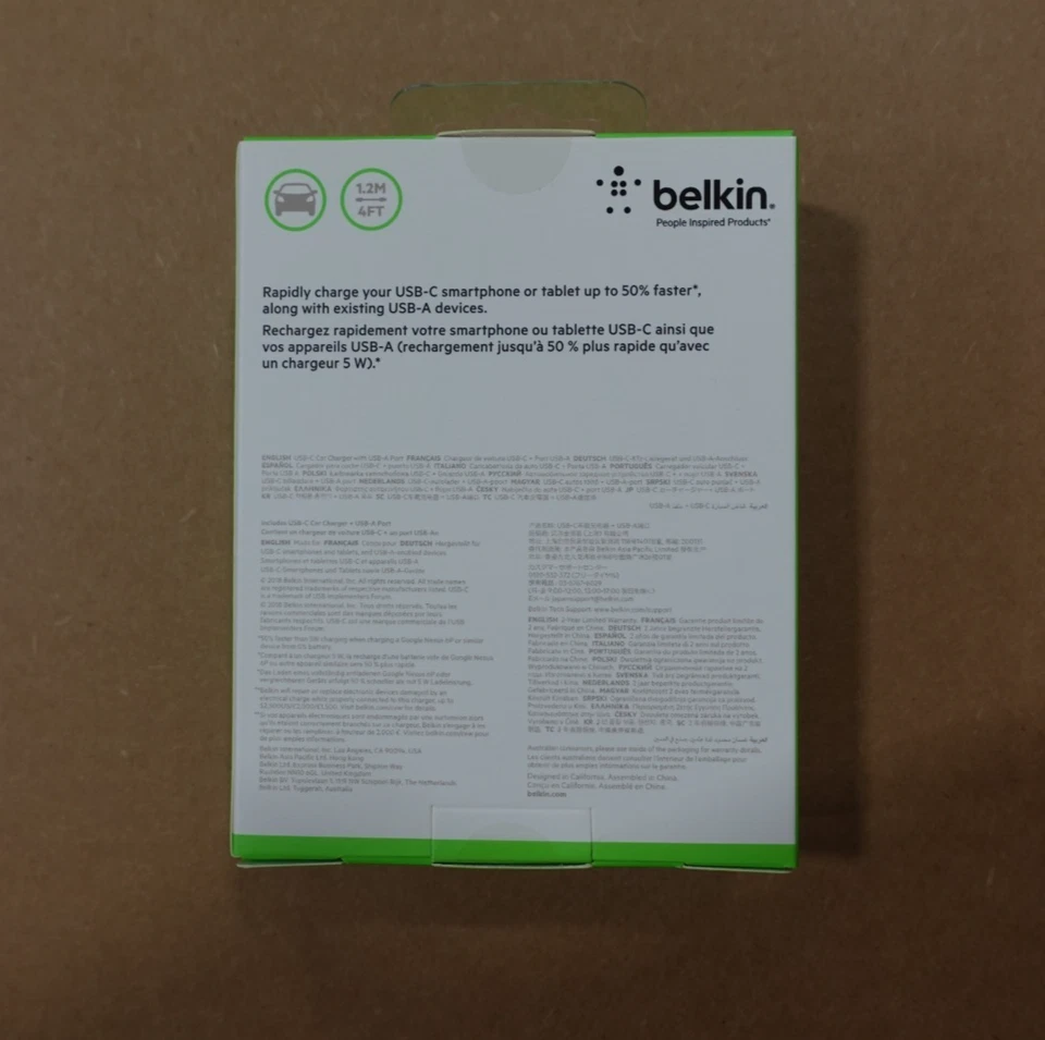 Cargador de coche Belkin USB-C con cable | Nuevo precintado Foto 2 de 4