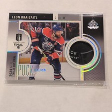Upper Deck 2024-25 SP Game Used Puck Relics Leon Draisaitl Stanley Cup Oilers