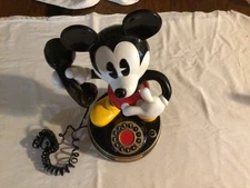 Vintage 1997 Disney Mickey Mouse Land Line Working Talking Telephone 15" tall