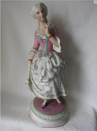 Antique Chantilly c1870s Old Paris, France, Bisque Porcelain French Lady - Picture 3 of 10