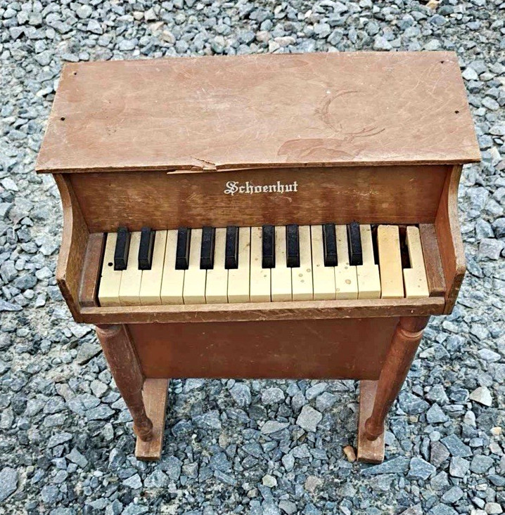 Schoenhut 25-Key Upright Piano Toy Brown Wood Finish No Pedals