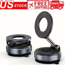 360° Adjustable Vacuum Suction Cup Magnetic Car Phone Holder Mount for MagSafe