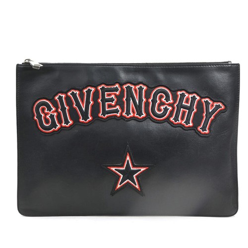 Givenchy Leather Black Men's Clutch Bag Used From Japan - Picture 1 of 10