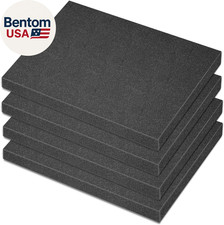 Polyurethane Foam Padding, 4 PCS 16 X 12 X 0.5 Inch Black Soft Cuttable Packing