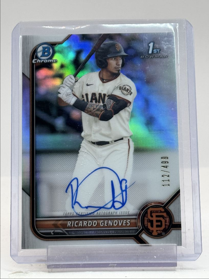 RICARDO GENOVES 2022 BOWMAN CHROME 1ST REFRACTOR GIANTS AUTO /499 Q0043